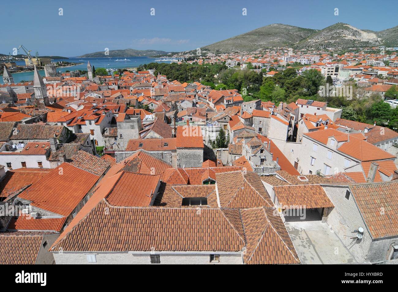 Croatia, Trogir, View on Trogir from Cathedral of Saint Lawrence, Croatia Stock Photo