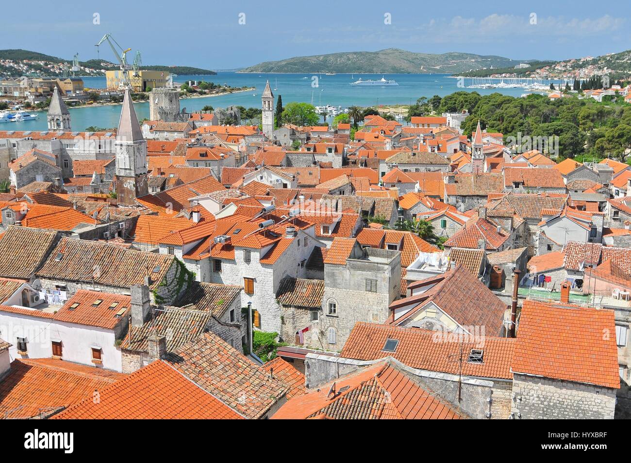 Croatia, Trogir, View on Trogir from Cathedral of Saint Lawrence, Croatia Stock Photo