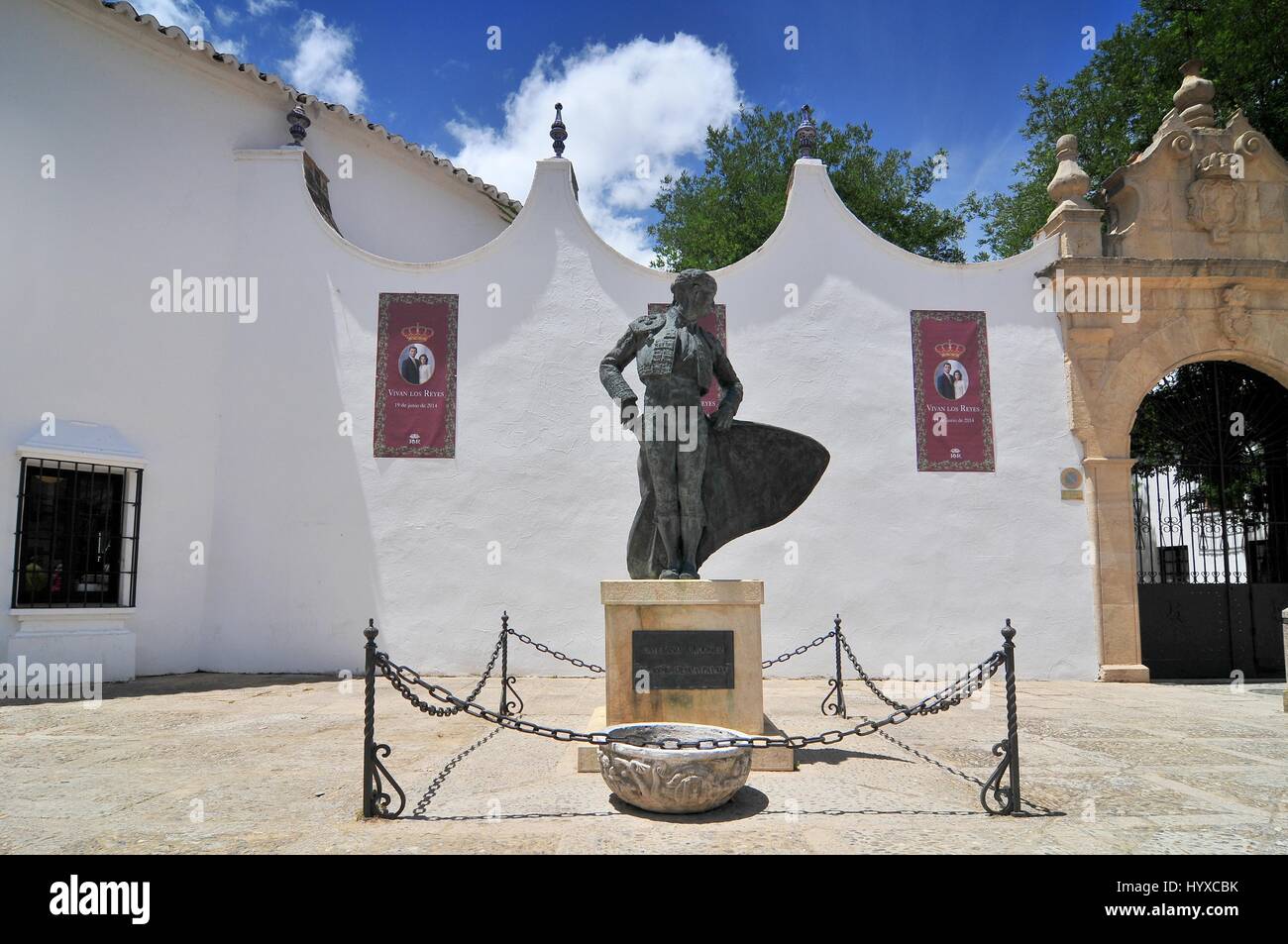 Spain Europe Andalucia Region Province Ronda City Malaga Antonio Ordonez bull fight famous history monument ring torero Stock Photo