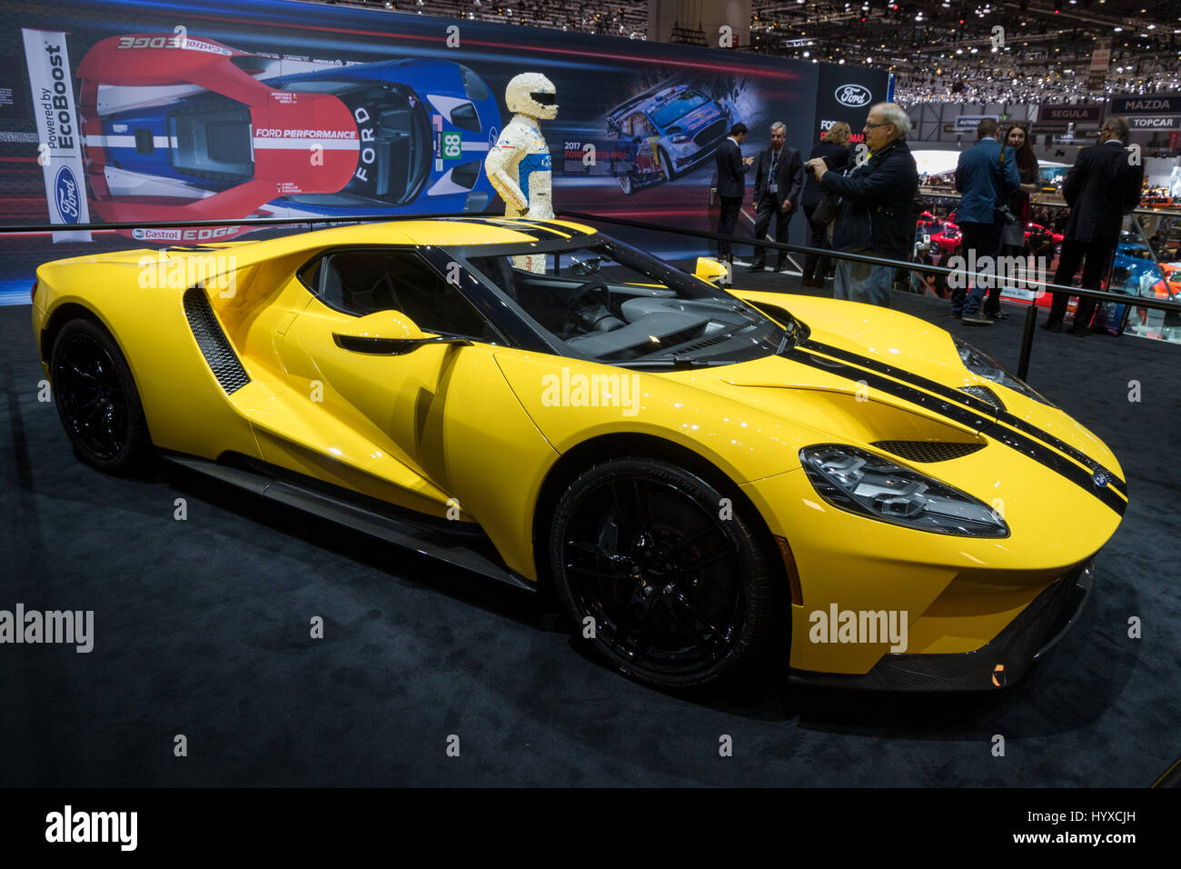 GENEVA, SWITZERLAND - MARCH 7, 2017: Ford GT supercar on display at the 87th Geneva International Motor Show. Stock Photo