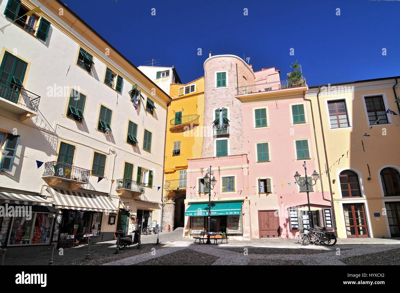 San Remo, historic district of harbour town on the Ligurian coast. Riviera di Ponente, Liguria Stock Photo