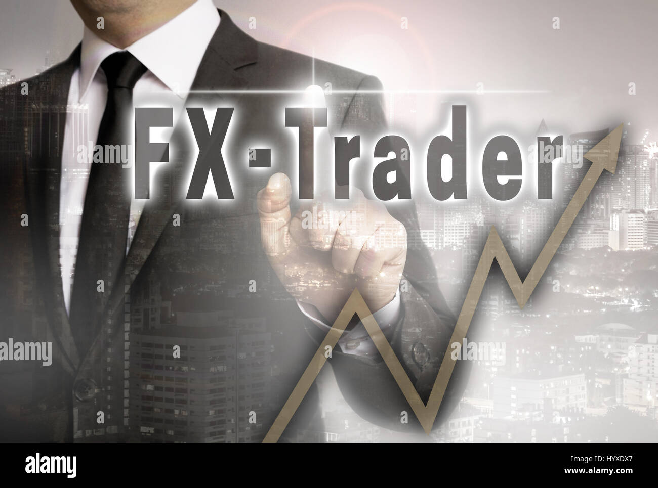 FX trader is shown by businessman concept. Stock Photo