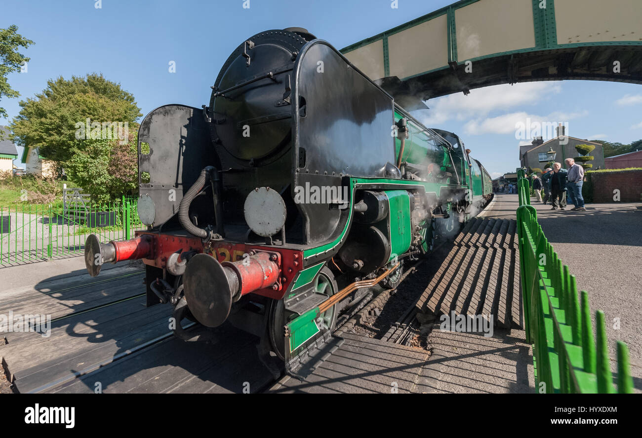 Ropley, UK - 19 September, 2015: The vintage Cheltenham 925 steam locomotive at the Mid-Hants Watercress railway station of Ropley, UK Stock Photo
