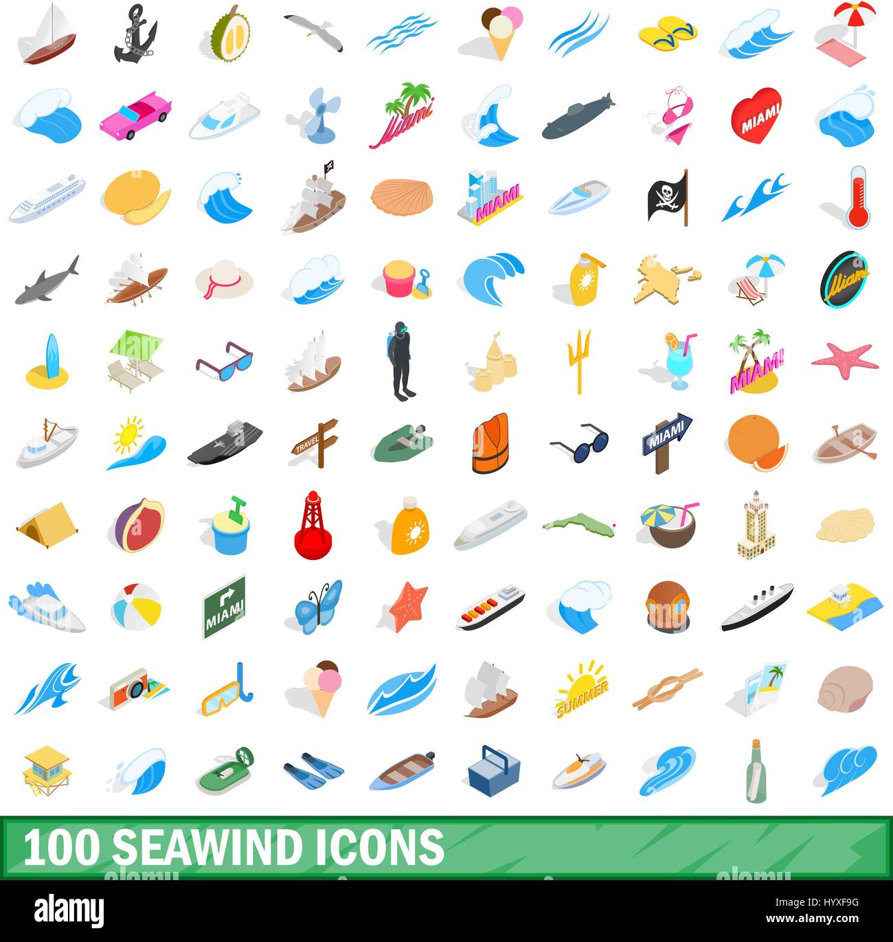 100 seawind icons set, isometric 3d style Stock Vector Image & Art - Alamy