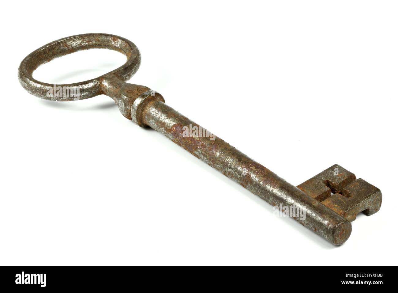 antique key isolated on white background Stock Photo