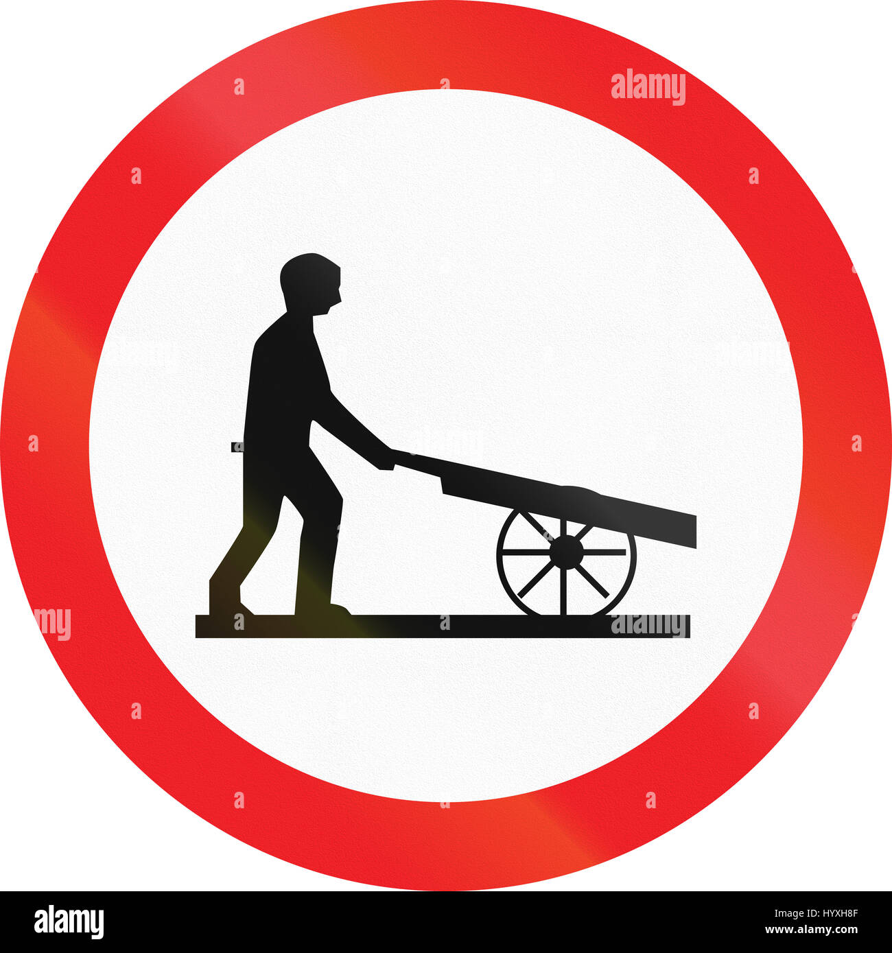 Cyprian regulatory road sign - No handcarts Stock Photo - Alamy