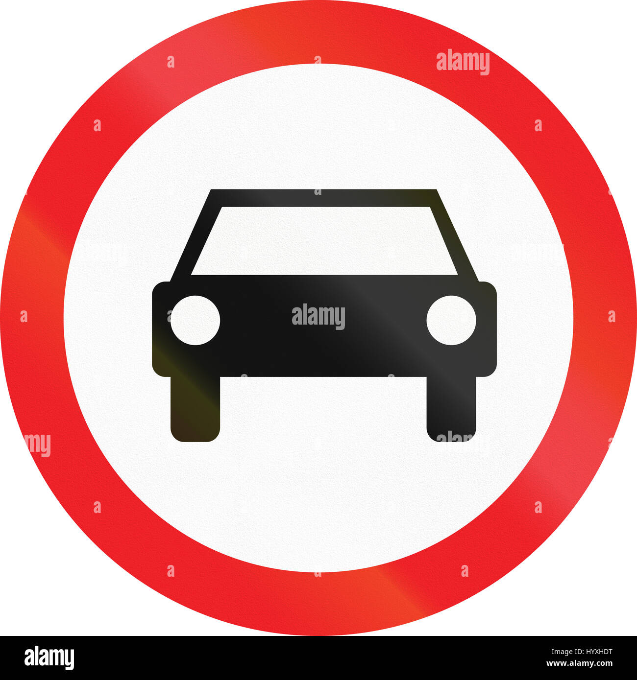 Cyprian regulatory road sign - No motor vehicles Stock Photo - Alamy