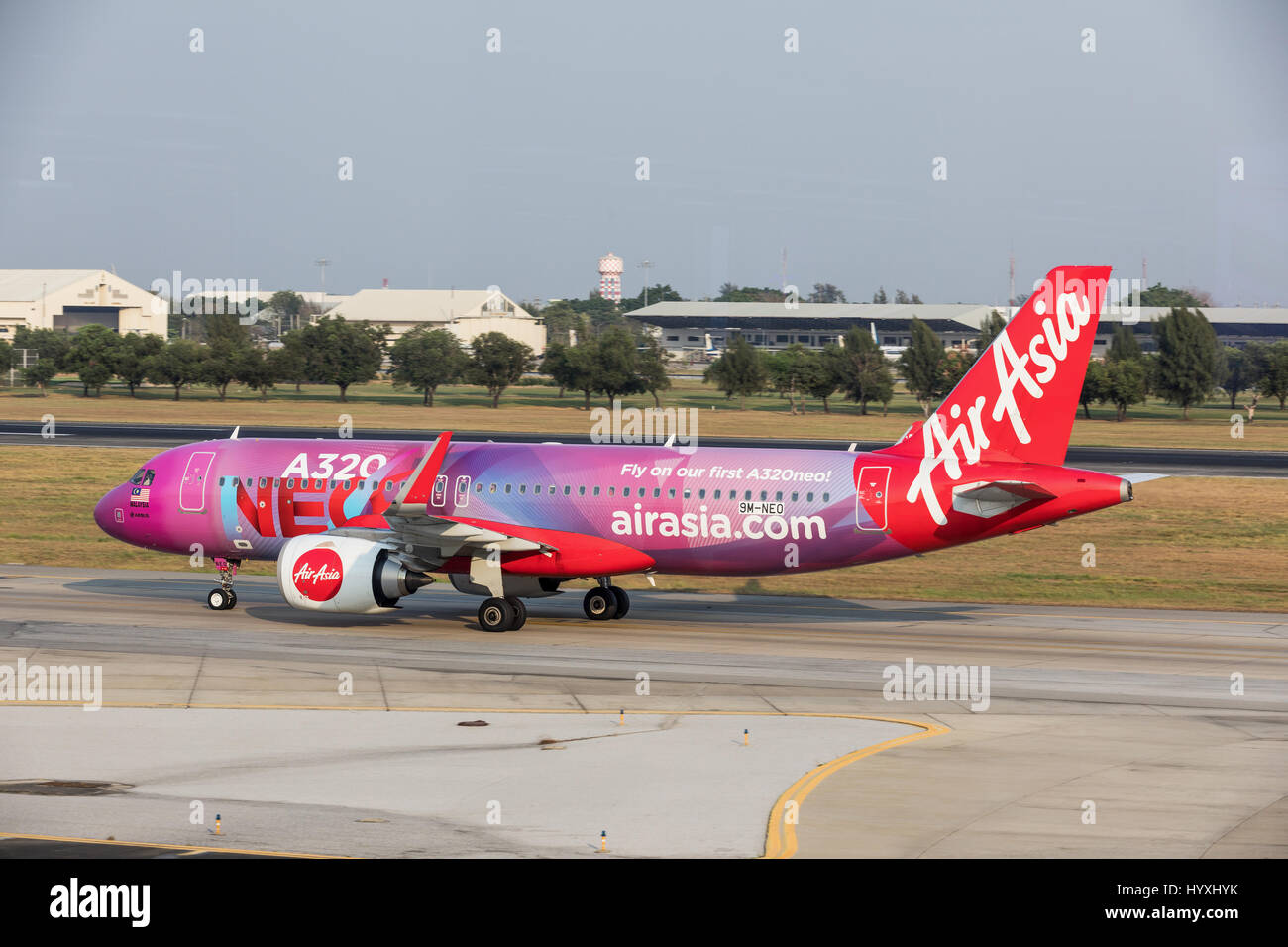 BANGKOK, THAILAND - MARCH 7, 2017: AIR ASIA Airbus A320-251N plane from landing at the airport in Bangkok. Stock Photo