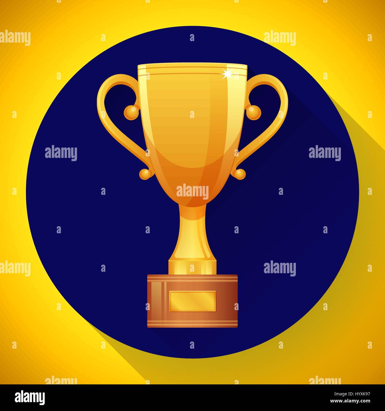 Champions gold cup victory symbol. Flat style design Stock Vector
