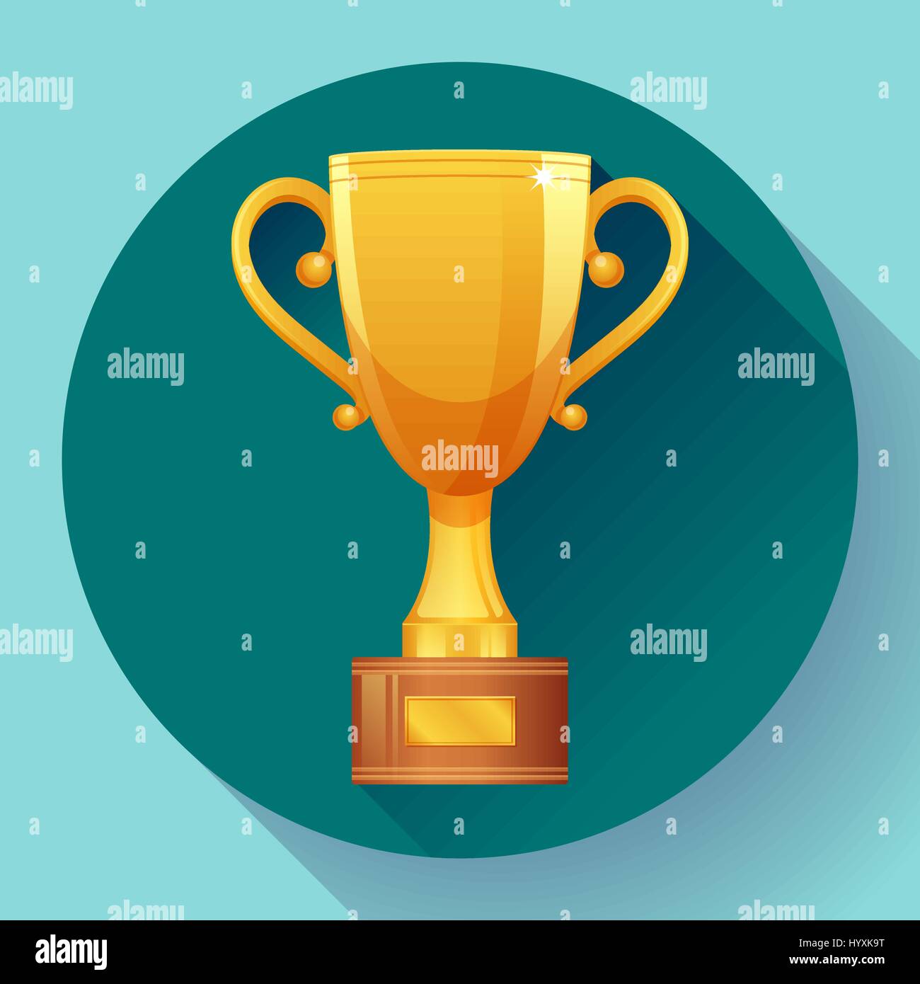 Champions gold cup victory symbol. Flat style design Stock Vector