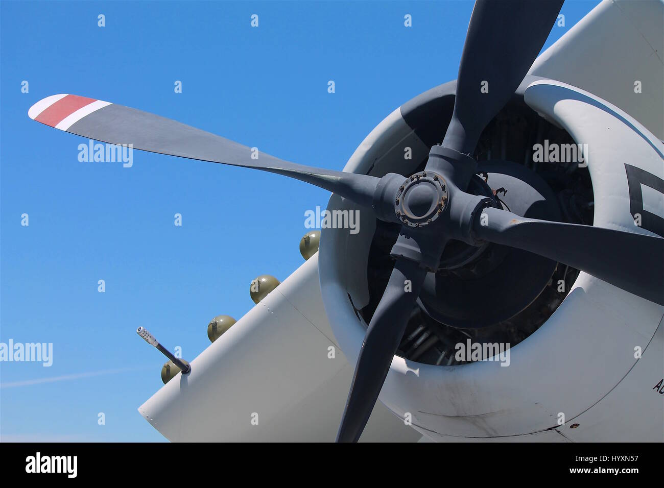 White and Black Historic World War II Propeller Plane Stock Photo Alamy