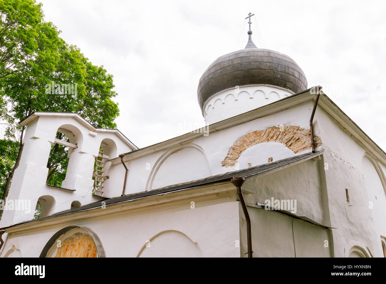 Spaso-Preobrazhensky Monastery Mirozhsky in Pskov Stock Photo