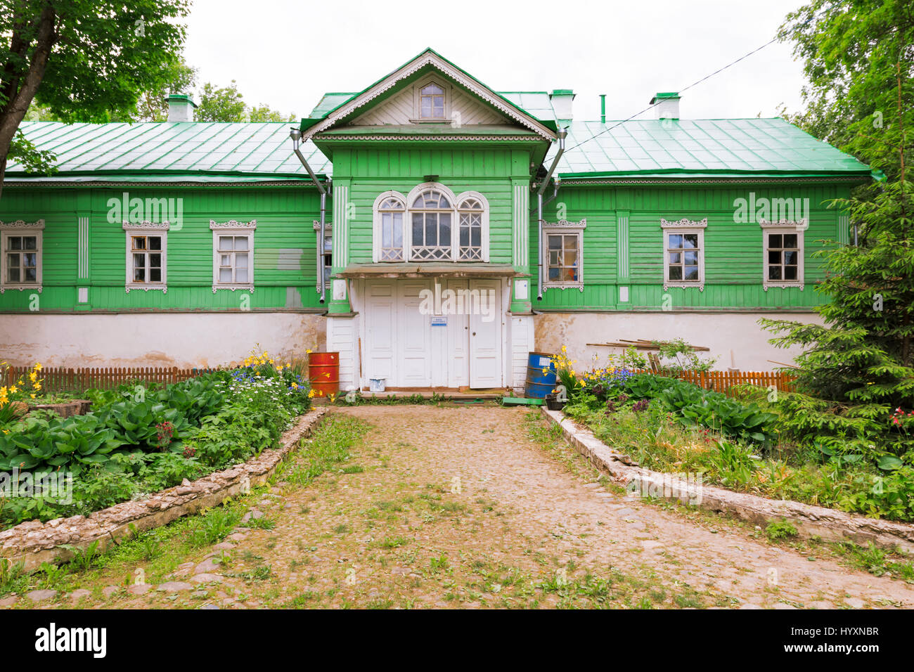Spaso-Preobrazhensky Monastery Mirozhsky in Pskov Stock Photo