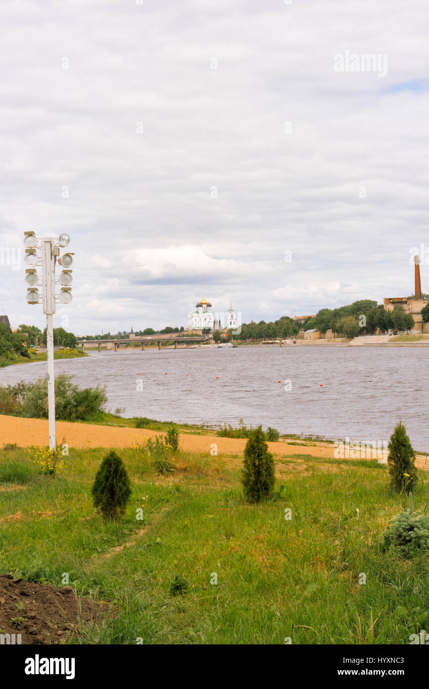 Spaso-Preobrazhensky Monastery Mirozhsky in Pskov Stock Photo