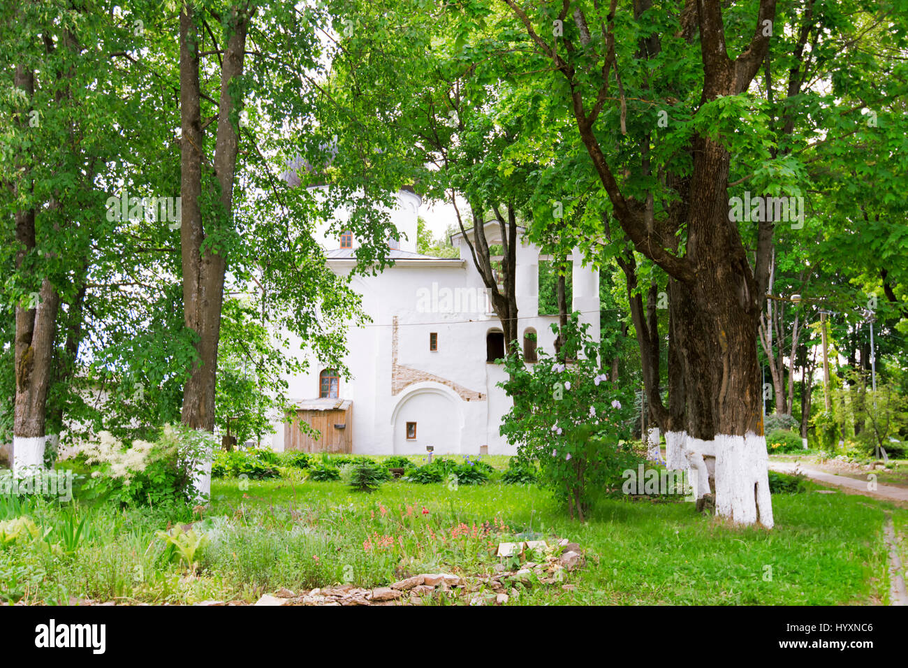Spaso-Preobrazhensky Monastery Mirozhsky in Pskov Stock Photo