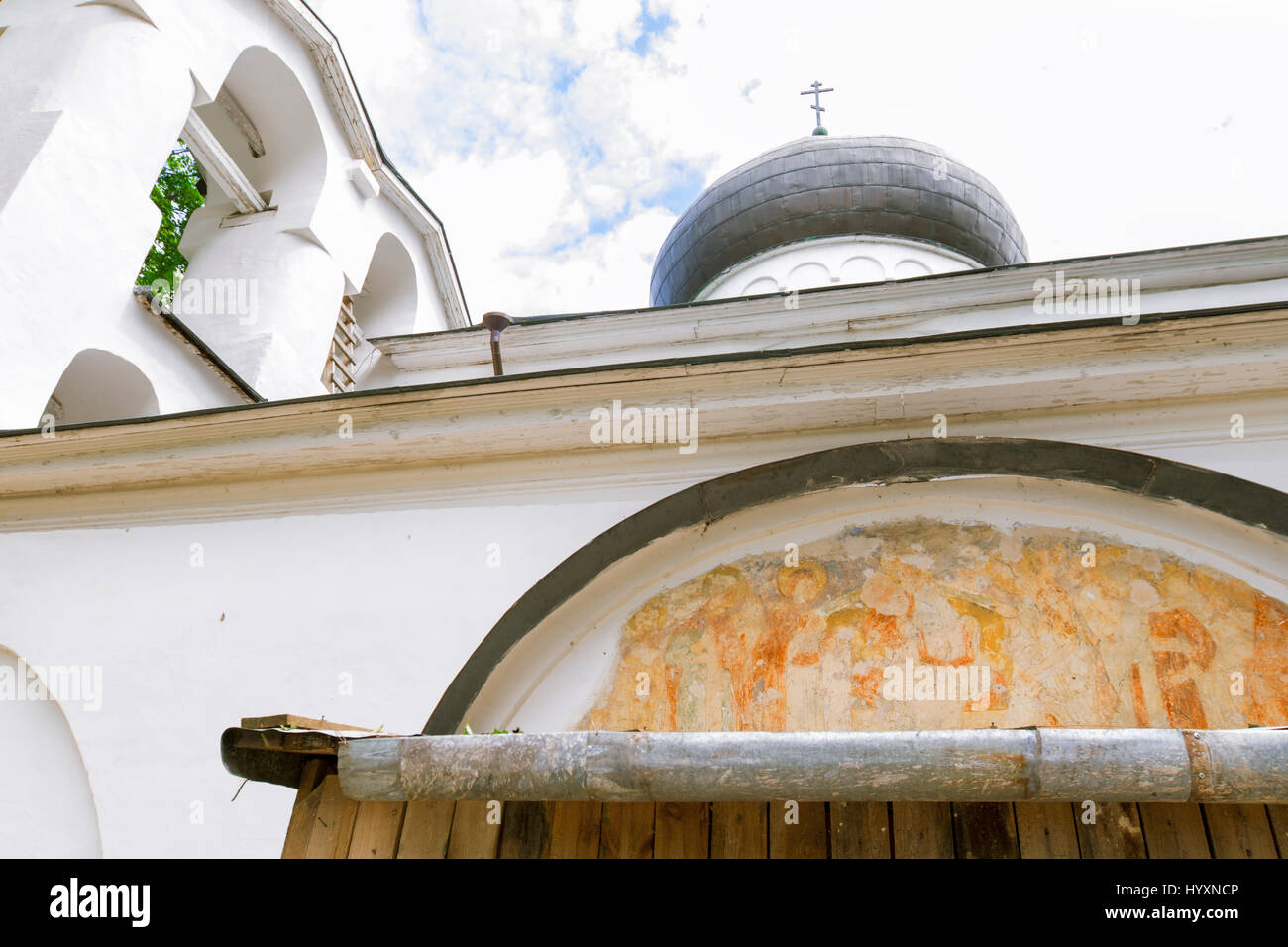 Spaso-Preobrazhensky Monastery Mirozhsky in Pskov Stock Photo