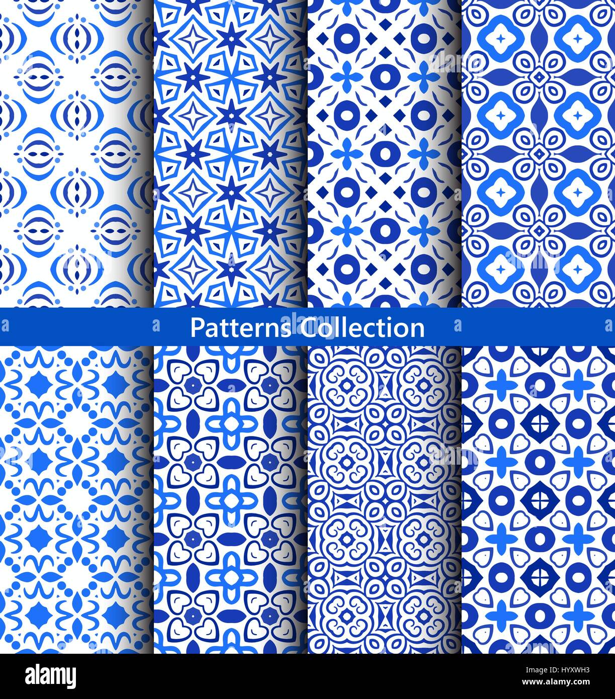 Blue floral backgrounds flower patterns Stock Vector