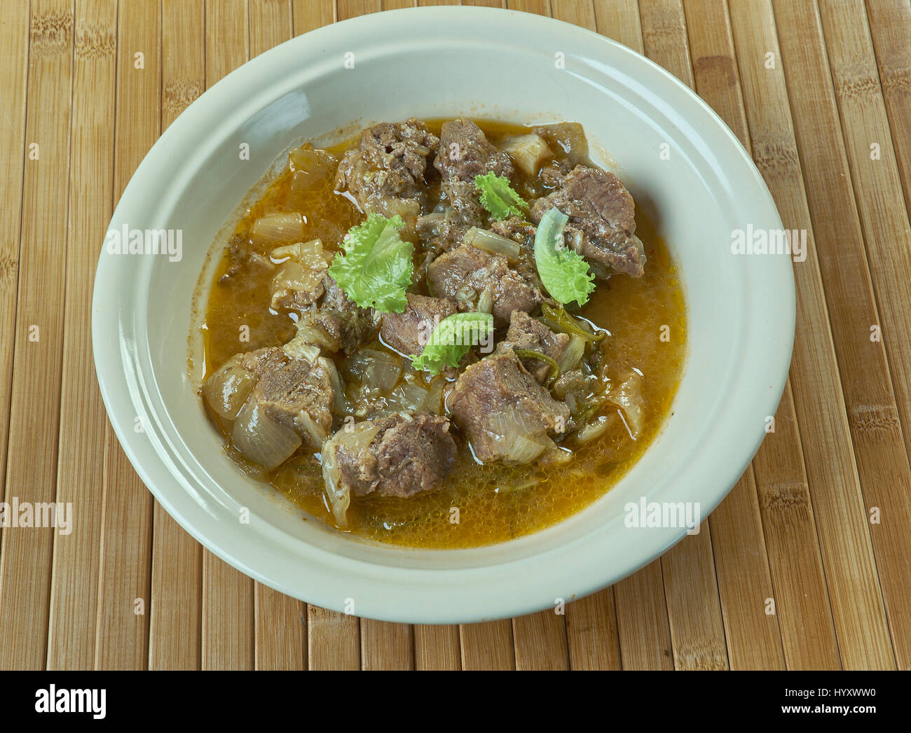 Kamounia beef and liver stew prepared with cumin.Egyptian cuisine and