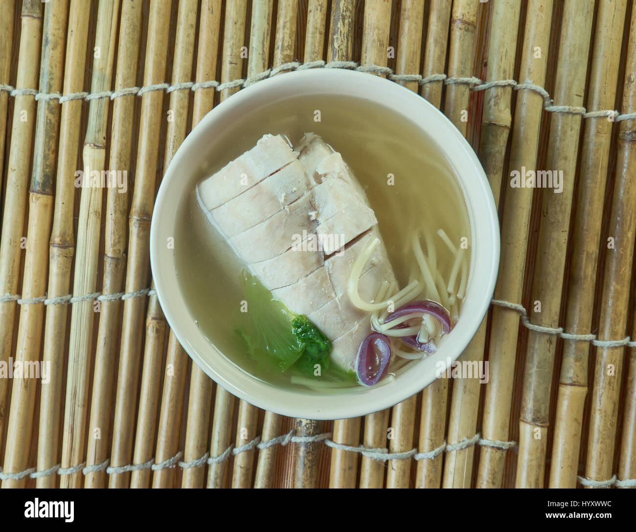 Gogi guksu -  traditional foods in Jeju Province, South Korea.similar to Vietnamese Pho. Stock Photo