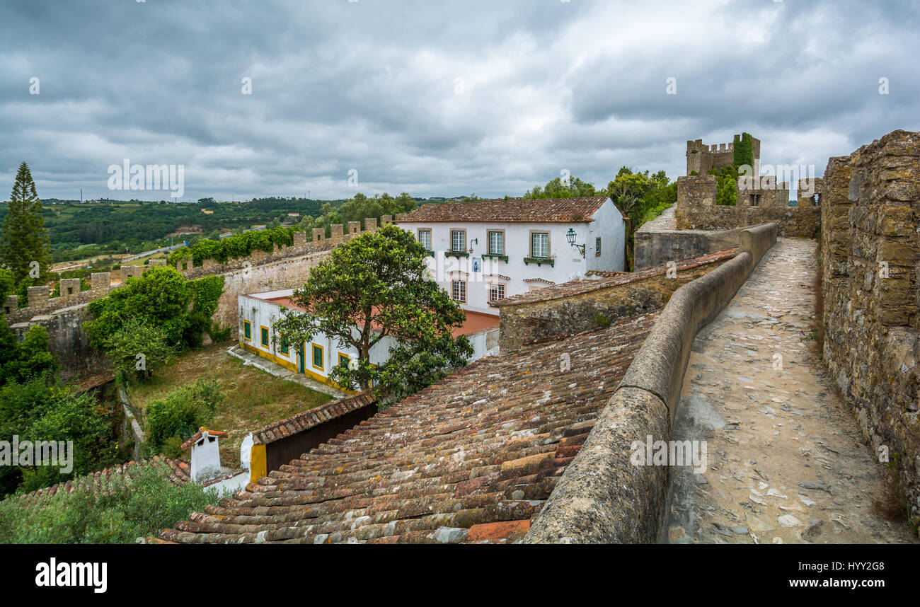 Scenic summer sight in Obidos, Leiria District, Portugal Stock Photo