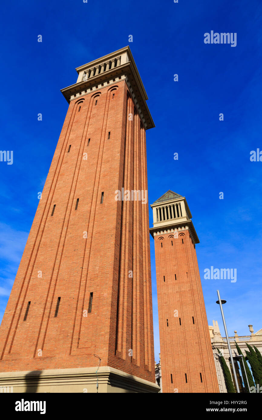 Venetian towers, Barcelona, Catalunya, Spain Stock Photo