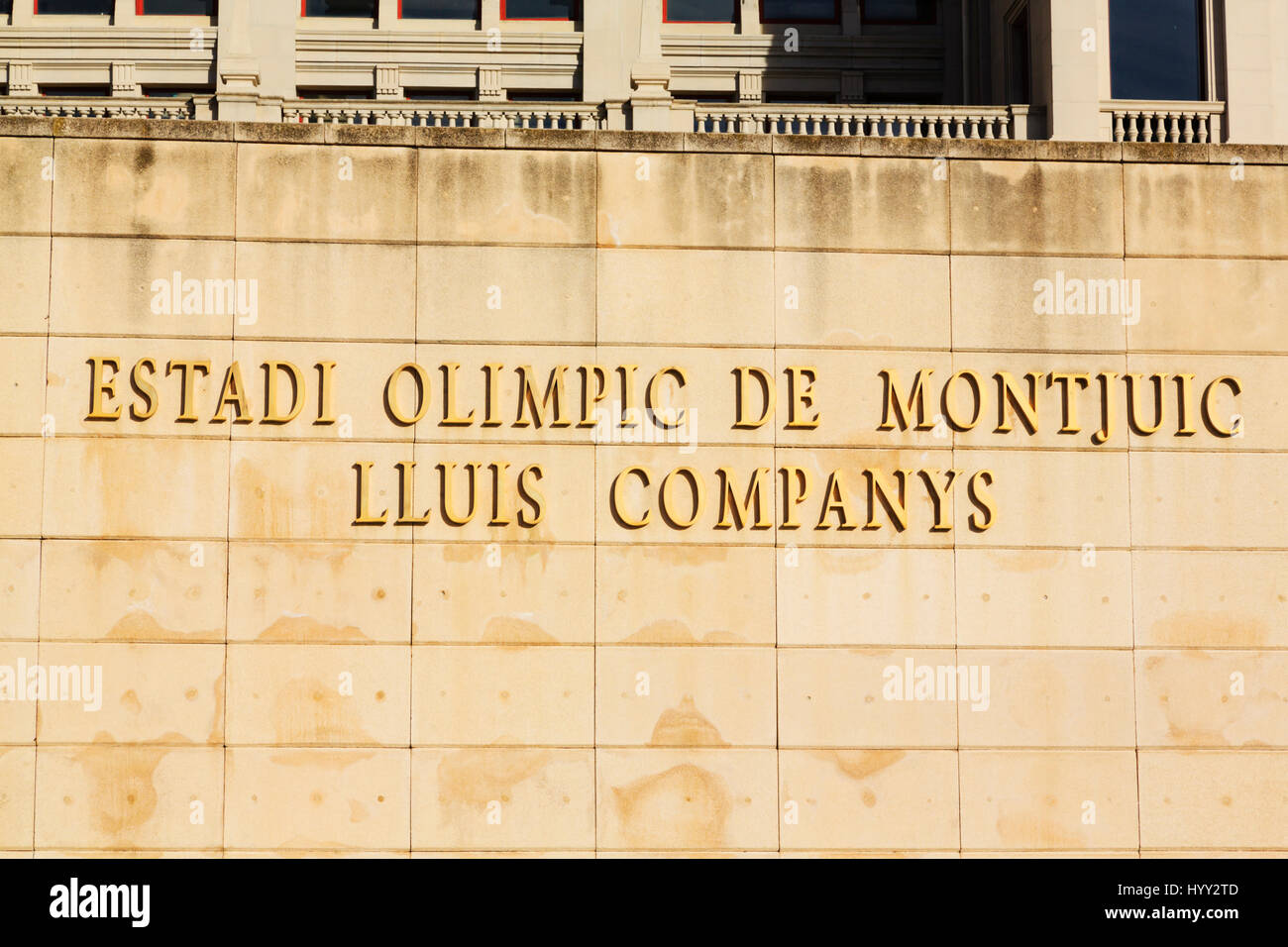 Estadi Olimpic de Monjuic Lluis Companys, 1992 Olympics venue, Barcelona, Catalunya, Spain Stock Photo
