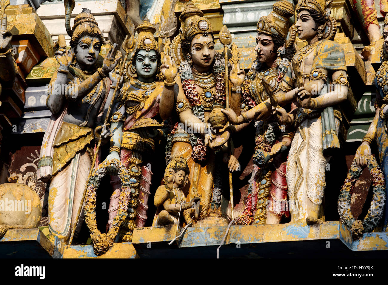 Pettah Colombo Sri Lanka New Kathiresan Kovil Temple Dedicated To War God Murugan Close Up Of Hindu Gods Stock Photo