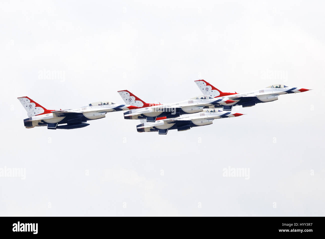 USAF Thunderbirds performing at Melbounre Airshow 2017 Stock Photo