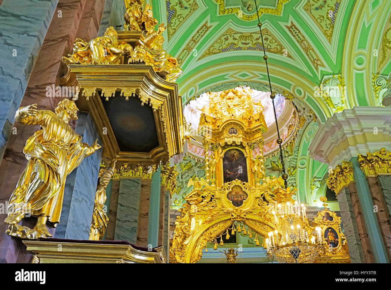 Peter and Paul Fortress church interior in St. Petersburg, Russia. Stock Photo