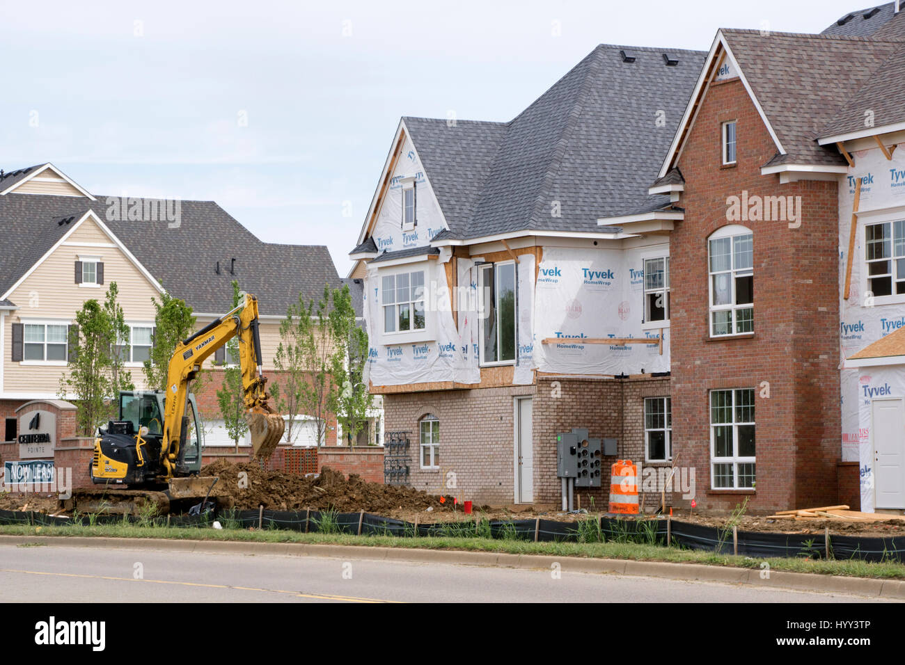 New apartment buildings under construction in Ann Arbor, Michigan, USA