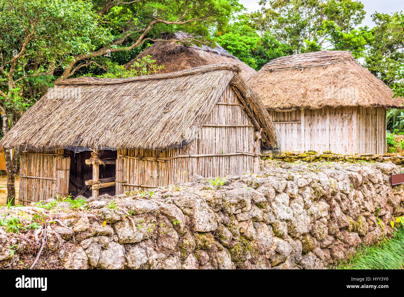 Motobu Peninsula, Okinawa, Japan at Native Okinawan Village Stock Photo