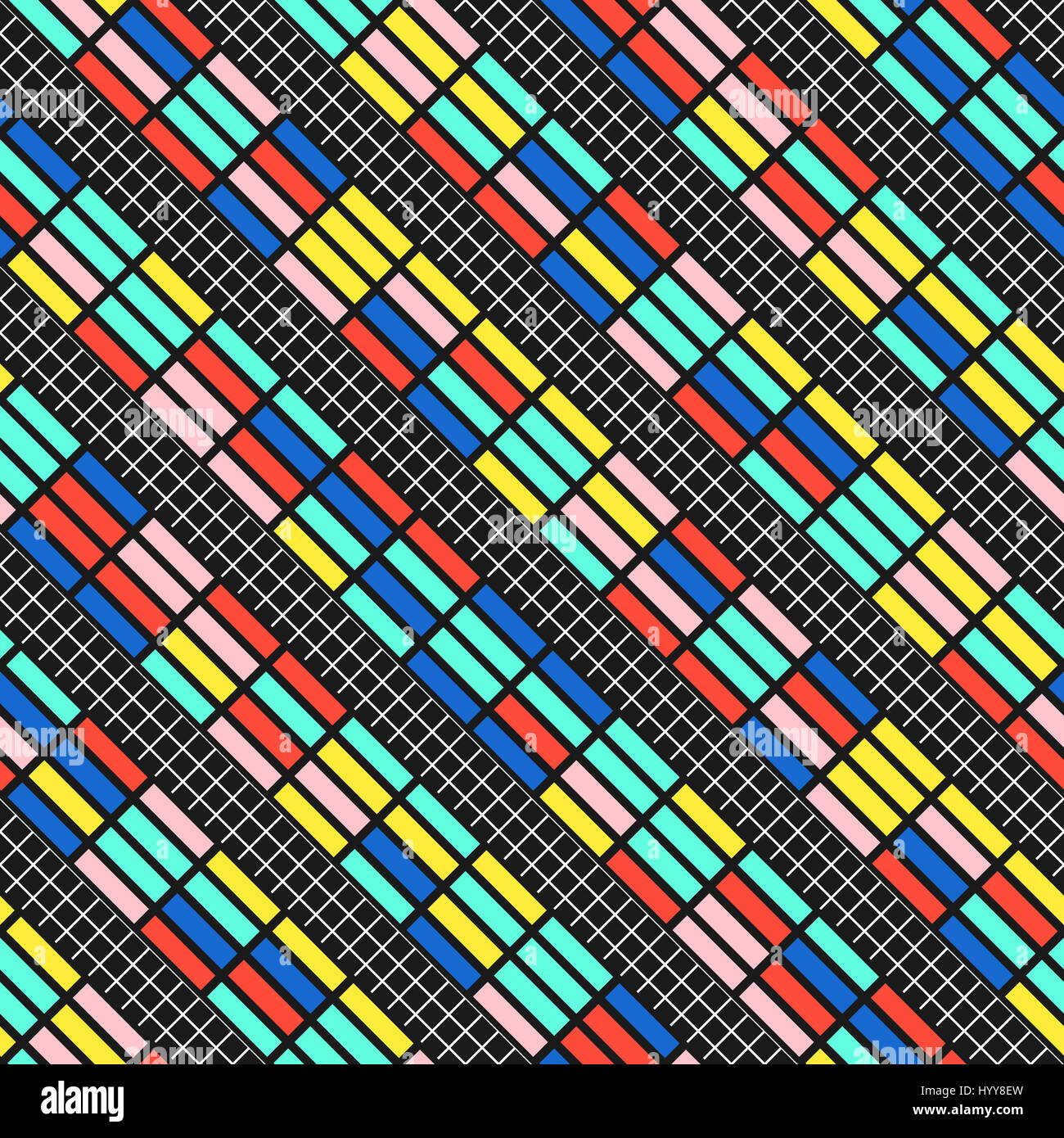 Colorful bold bright seamless pattern. Trendy design in 80-90s style ...