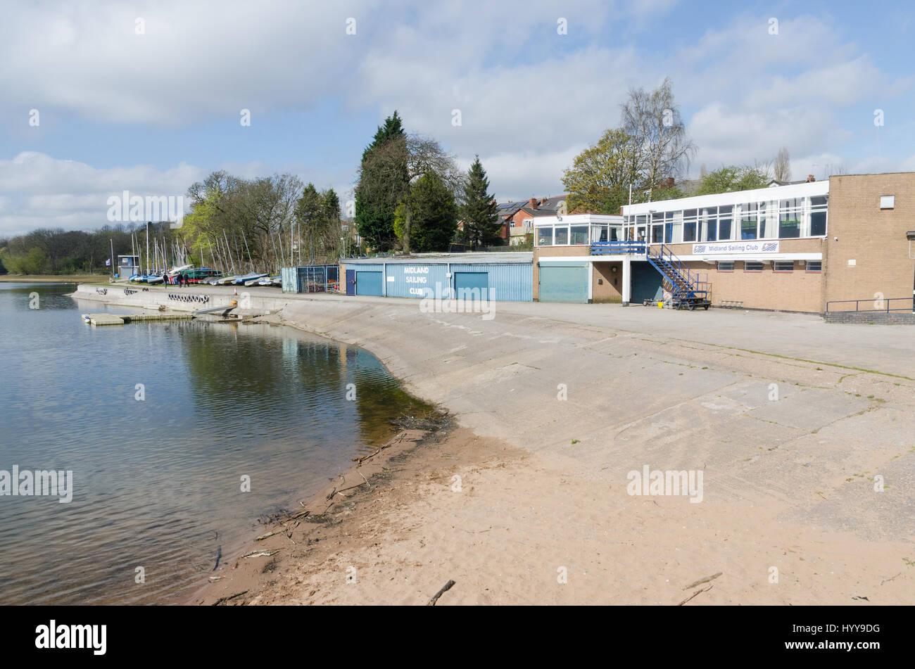 Midland Sailing Club clubhouse at Edgbaston Reservoir in Birmingham Stock Photo