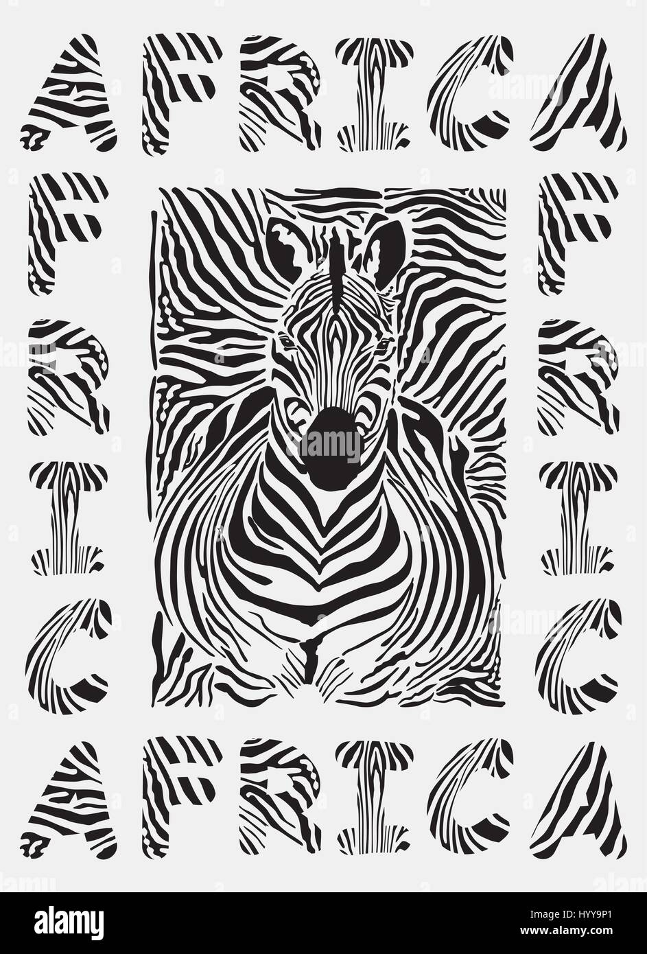 Africa - background with text and texture zebras Stock Vector Image ...