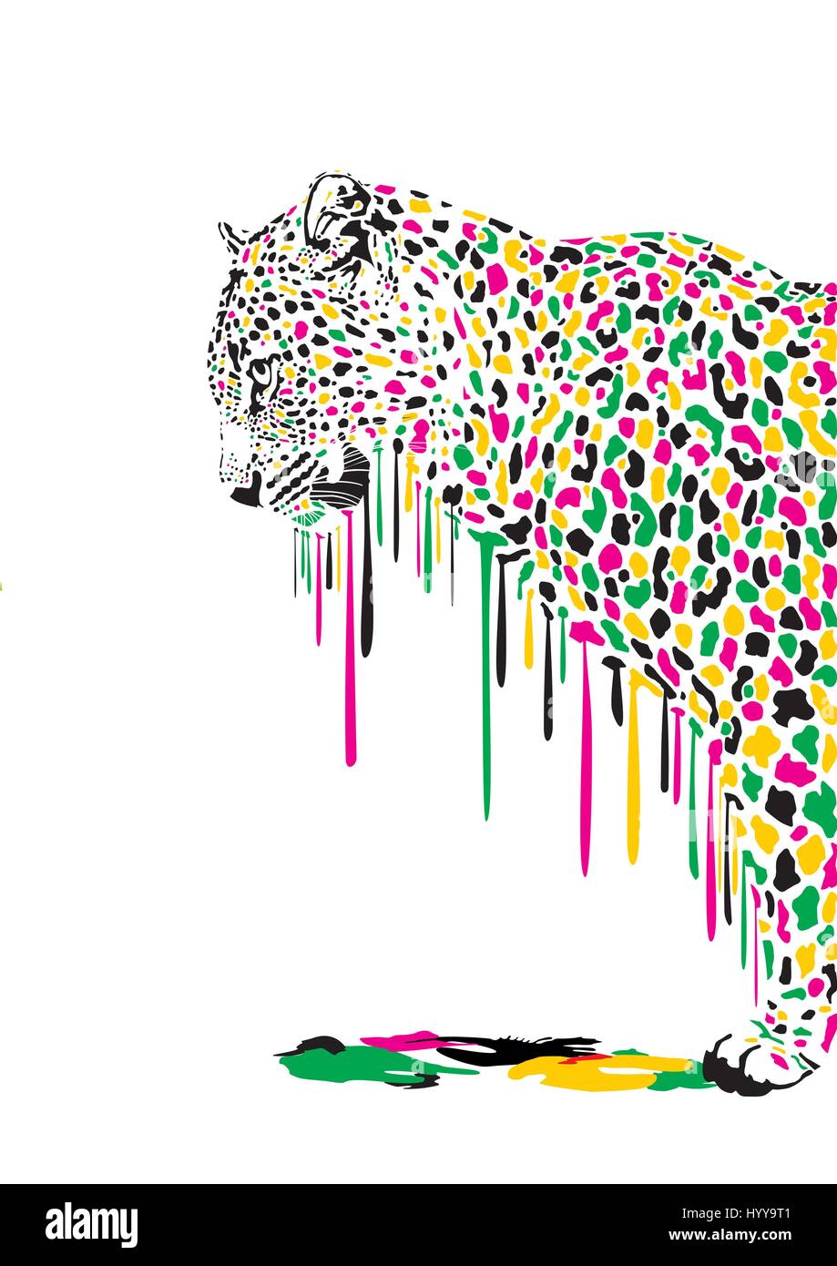 Leopard, abstract painting Stock Vector