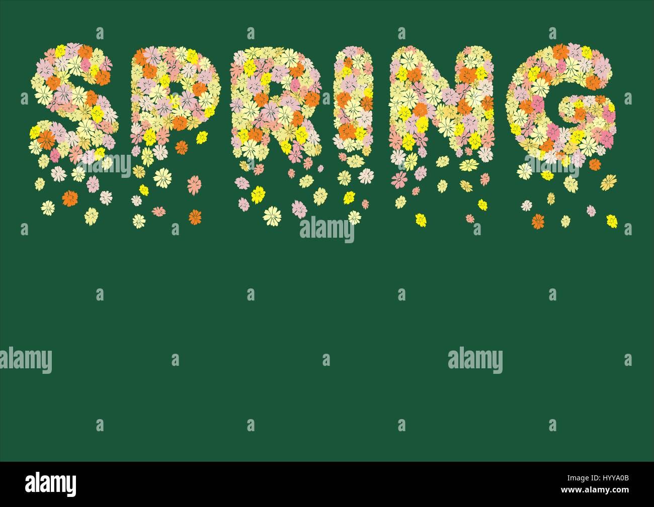 Spring flowers in spring title Stock Vector