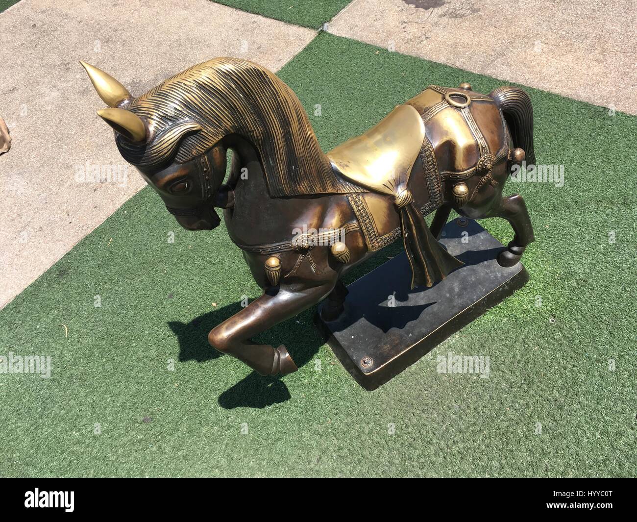 Horse Decoration in copper Stock Photo