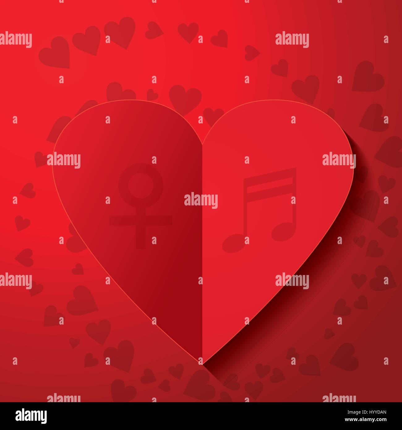 Valentines day, Red Heart paper, Background, Vector art Stock Vector ...