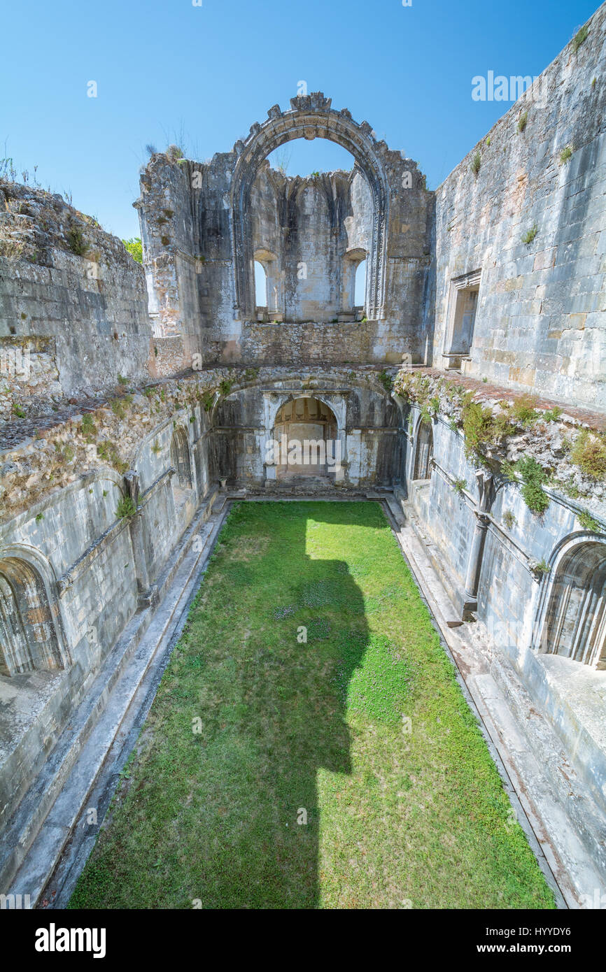Chapterhouse ruins in Convento de Cristo, Tomar, Portugal July 03 2016 Stock Photo
