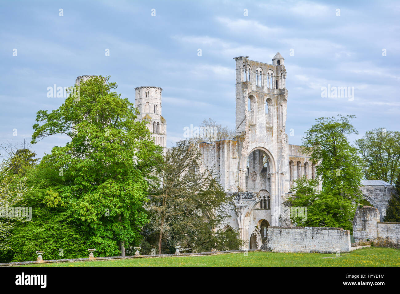 Jumieges Abbey, ruined Benedictine monastery in Normandy (France), May-07-2016 Stock Photo