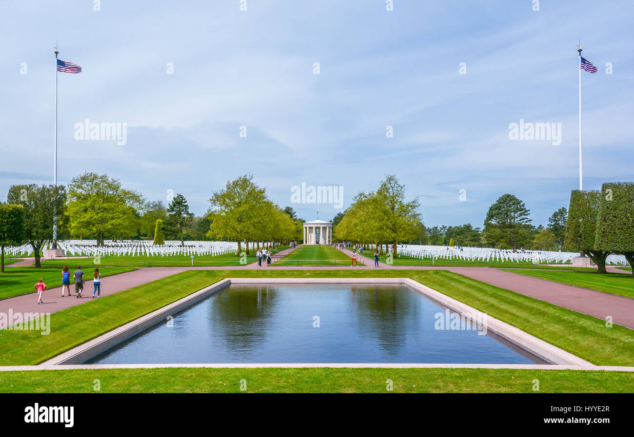 Normandy American Cemetery in Colleville-sur-Mer, France, May-08-2016 Stock Photo