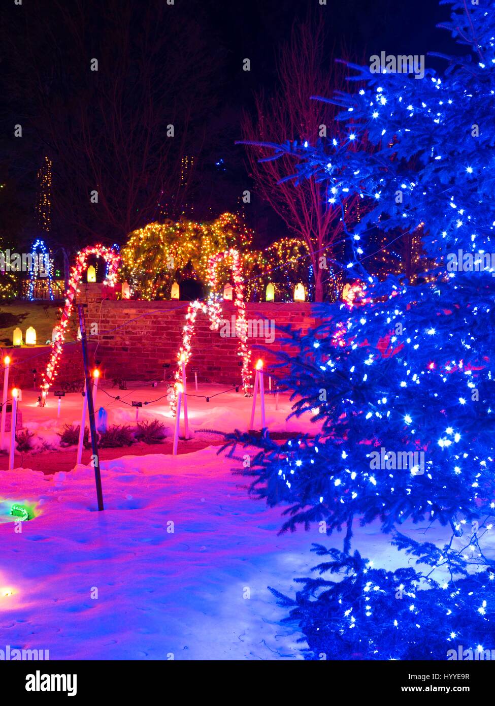 Holiday light show at Janesville Rotary Gardens, Janesville, Wisconsin