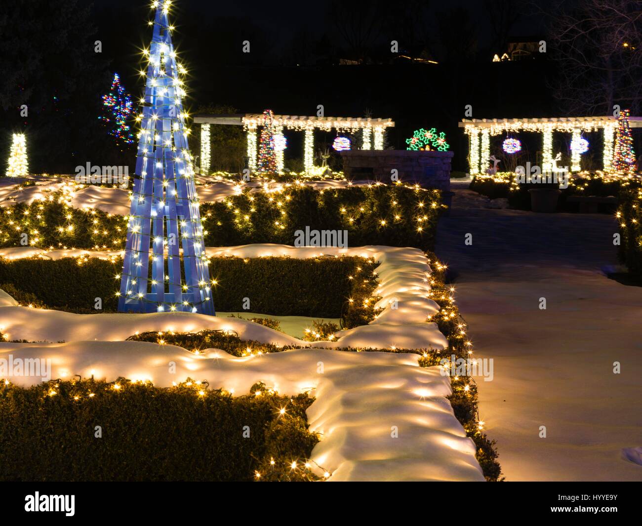 Holiday Light Show At Janesville Rotary Gardens Janesville Stock