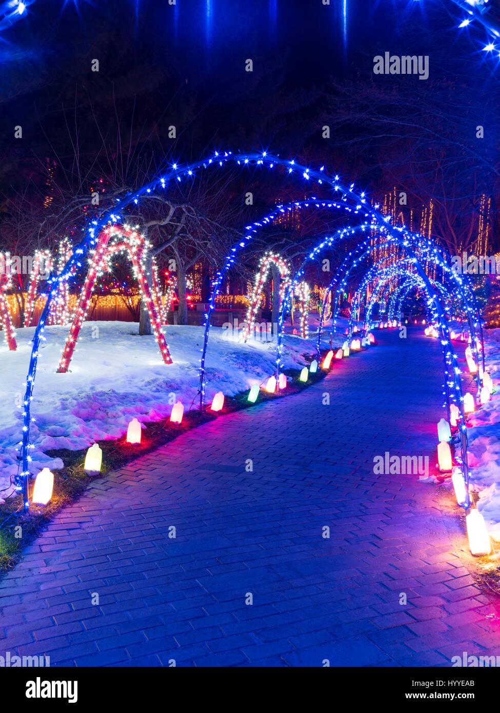 Holiday Light Show At Janesville Rotary Gardens Janesville Stock