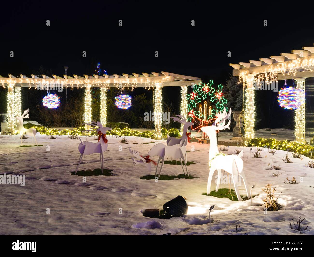 Holiday light show at Janesville Rotary Gardens, Janesville, Wisconsin