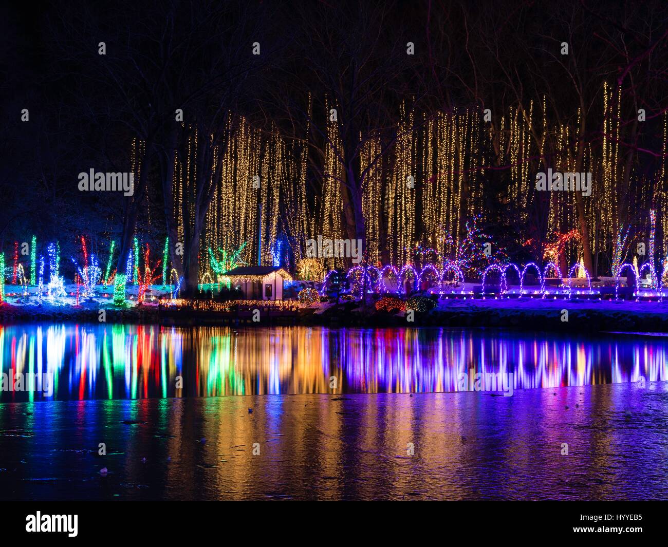 Holiday light show at Janesville Rotary Gardens, Janesville, Wisconsin