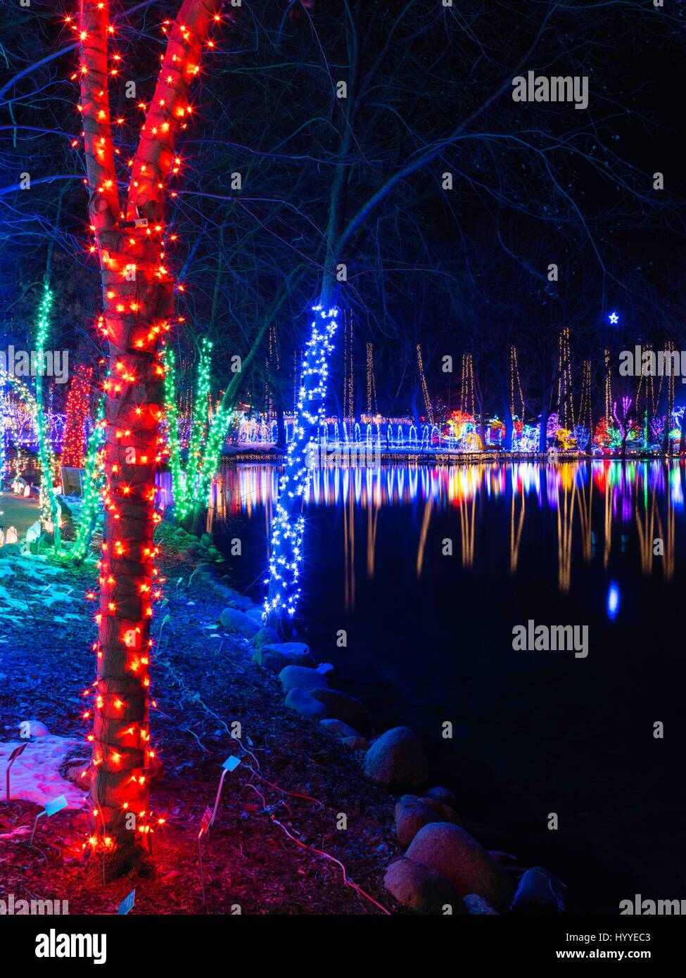 Holiday light show at Janesville Rotary Gardens, Janesville, Wisconsin