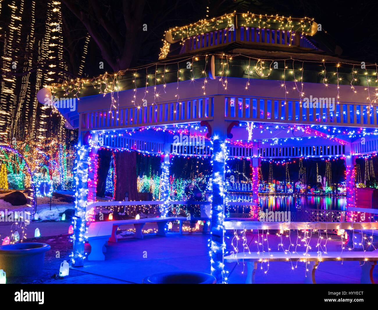 Holiday light show at Janesville Rotary Gardens, Janesville, Wisconsin