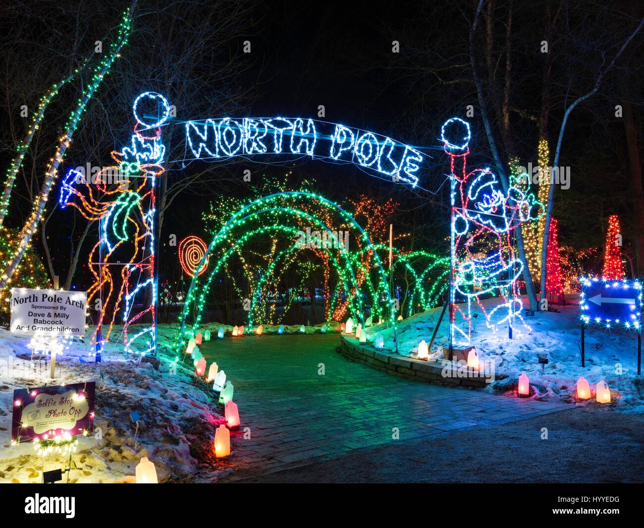 Holiday light show at Janesville Rotary Gardens, Janesville, Wisconsin