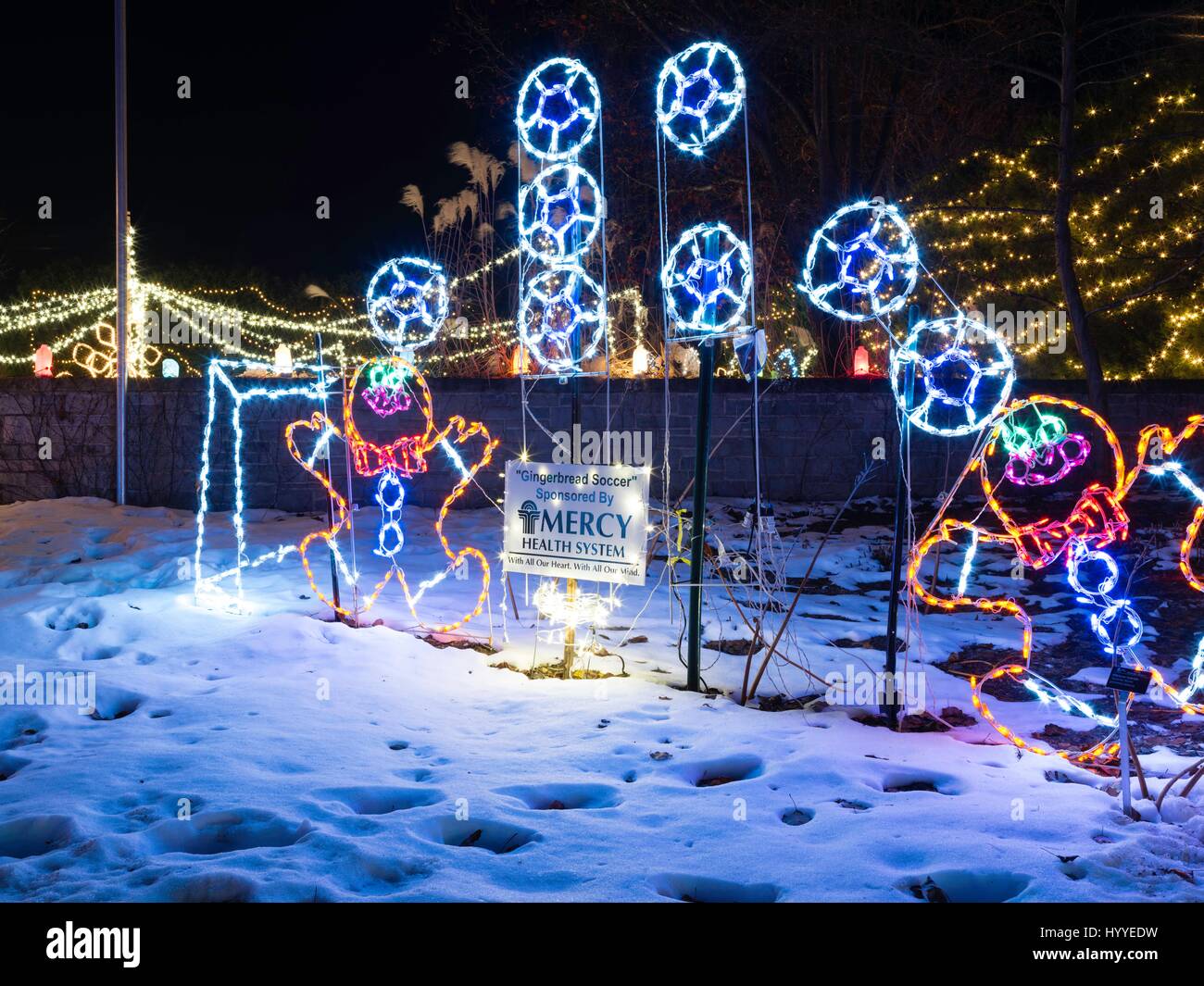 Holiday Light Show At Janesville Rotary Gardens Janesville Stock